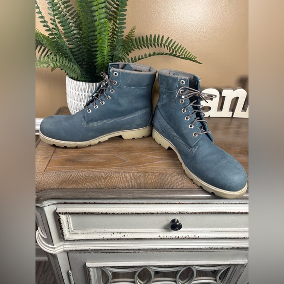 Timberland Premium 6-Inch Waterproof Boots in a blue suede colorway size 13 main image 9